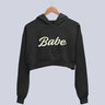 Babe | Women’s Crop Hoodie | Black - Avaiya Store