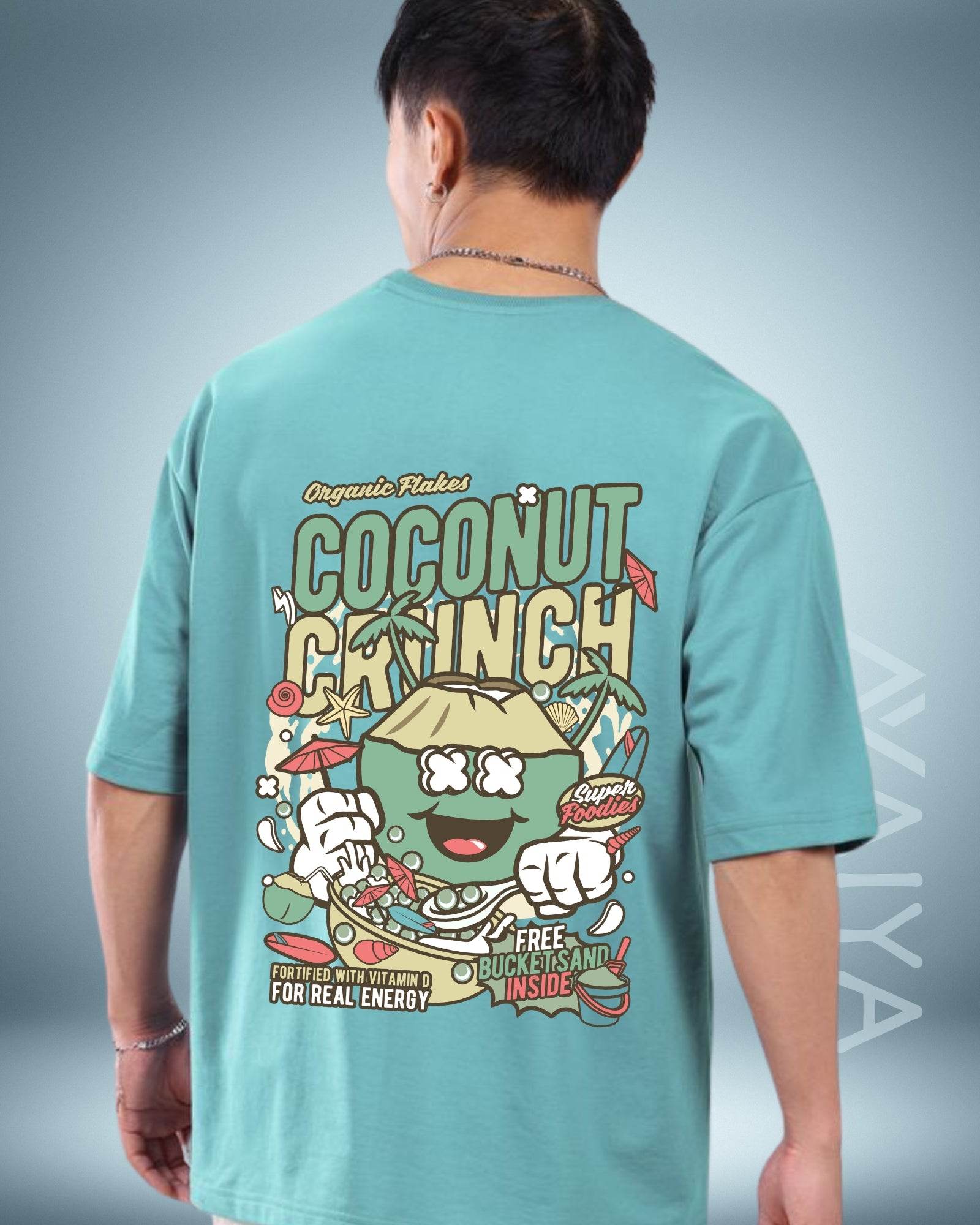 Coconut Crunch Oversized T-Shirt | Mint | Premium Quality by AvaiYa | Unisex - Avaiya Clothings