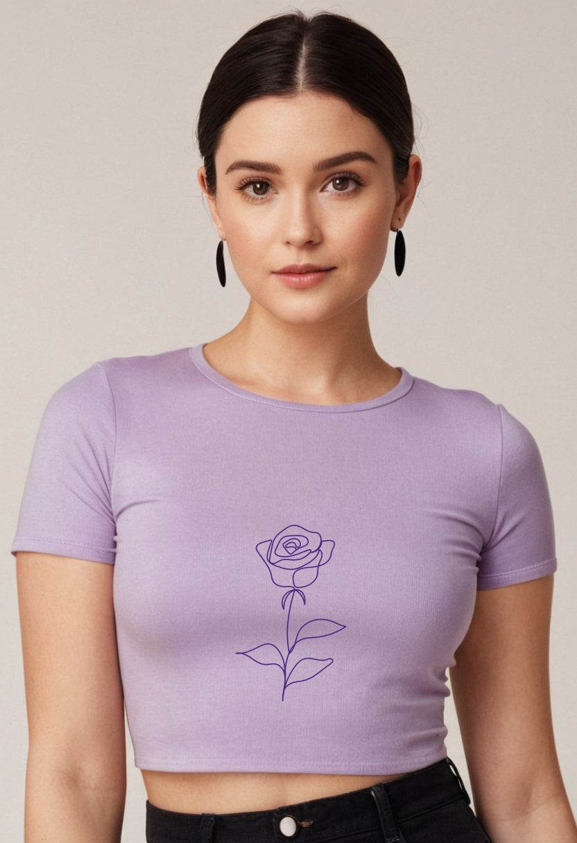 Rose | Women Crop Top | Lavender - Avaiya Clothings