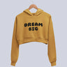Dream Big | Women’s Crop Hoodie | Mustard Yellow - Avaiya Store