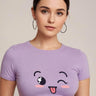 Winking | Women Crop Top | Lavender - Avaiya Store