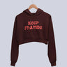 Keep Flying | Women’s Crop Hoodie | Maroon - Avaiya Store