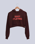 Keep Flying | Women’s Crop Hoodie | Maroon - Avaiya Store