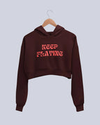 Keep Flying | Women’s Crop Hoodie | Maroon - Avaiya Store