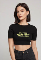 Dream Girl | Women Crop Top | Black - Avaiya Store