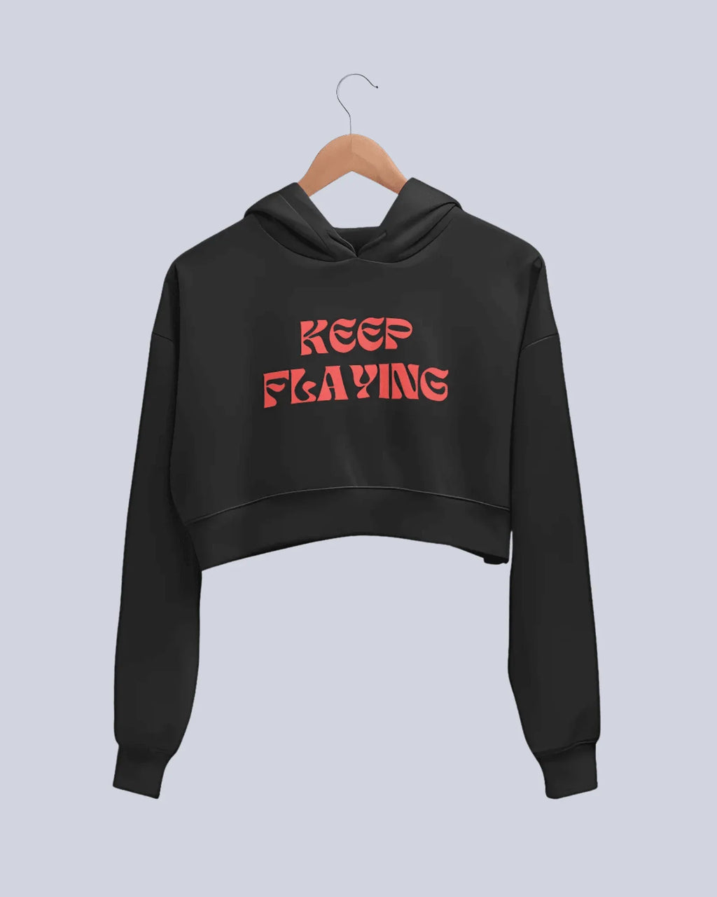Keep Flying | Women’s Crop Hoodie | Black - Avaiya Store
