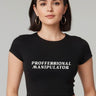Professional Manipulator | Women Crop Top | Black - Avaiya Store