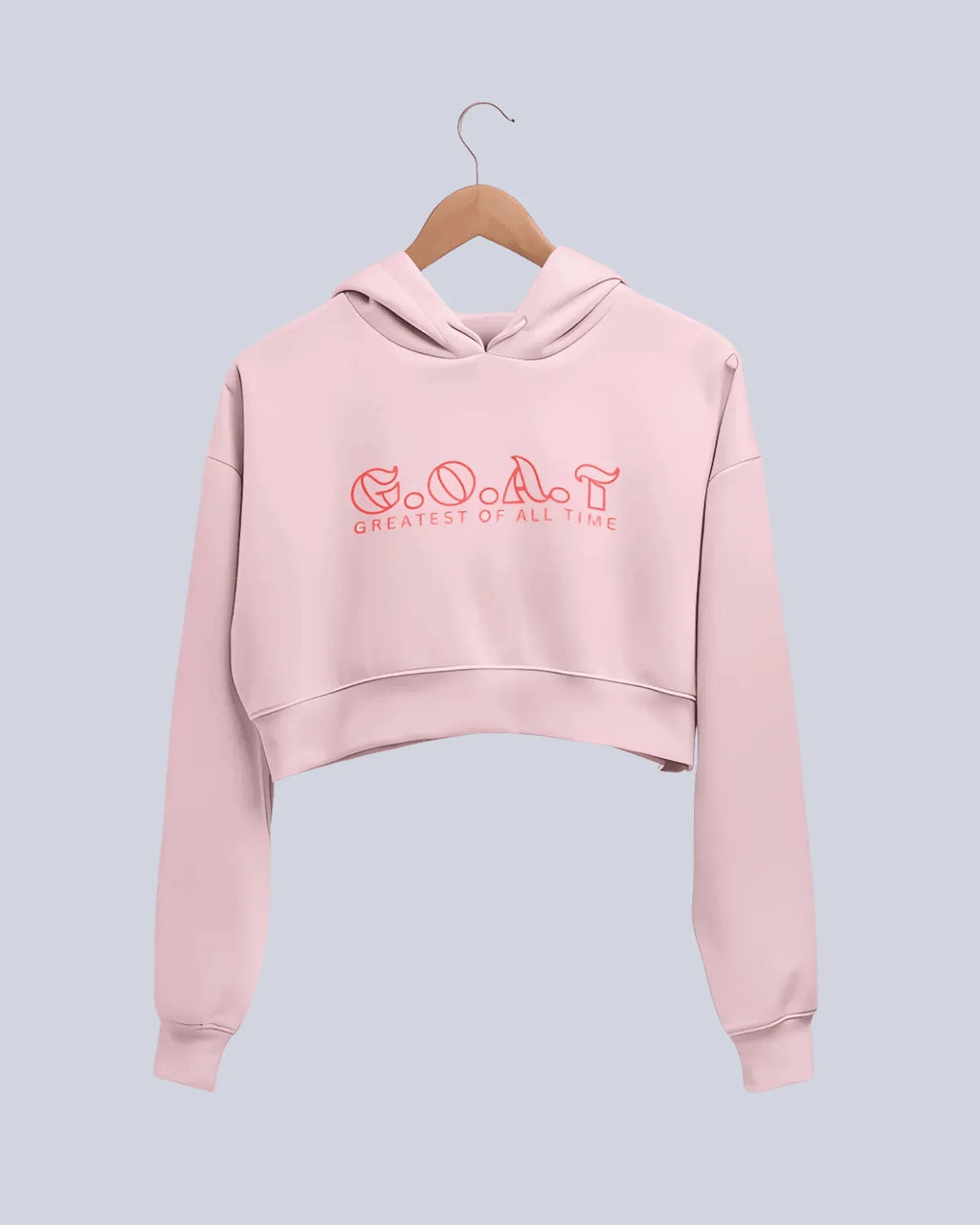 G.O.A.T. | Women’s Crop Hoodie | Light Baby Pink - Avaiya Store