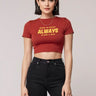 When in Doubt | Women Crop Top | Red - Avaiya Store