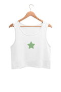 Star | Women’s Crop Tank | White - Avaiya Clothings
