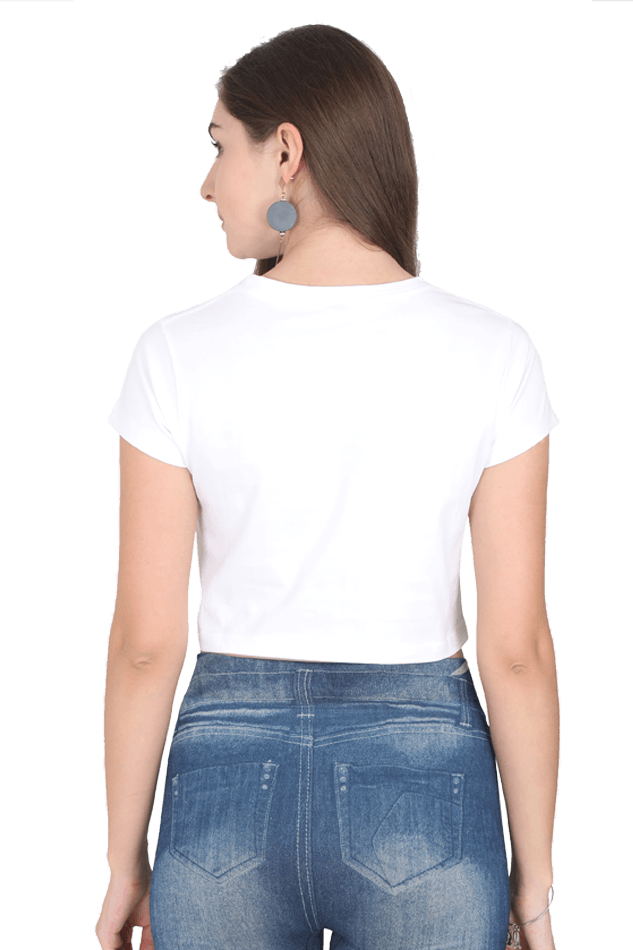 I Love Me | Women Crop Top | White - Avaiya Clothings