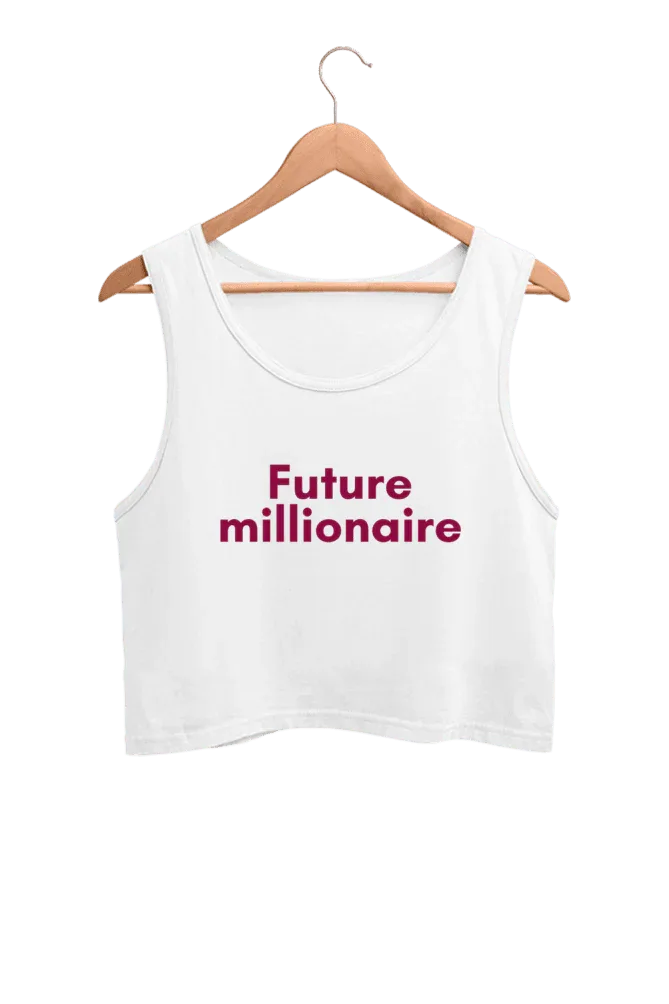Future Millionaire | Women’s Crop Tank | White - Avaiya Store
