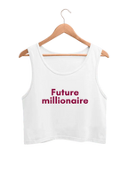 Future Millionaire | Women’s Crop Tank | White - Avaiya Store