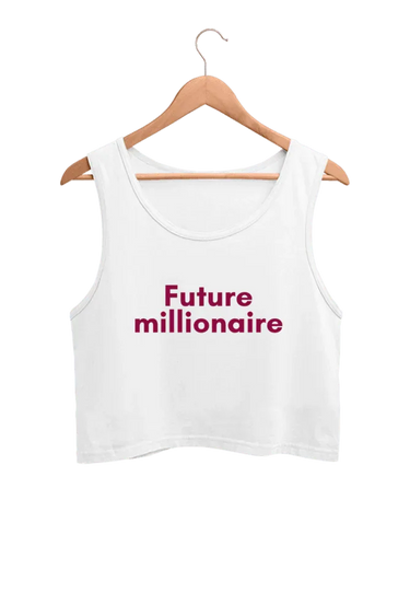 Future Millionaire | Women’s Crop Tank | White - Avaiya Store