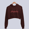 Panda | Women’s Crop Hoodie | Maroon - Avaiya Store