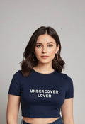 Undercover Lover | Women Crop Top | Navi Blue - Avaiya Clothings
