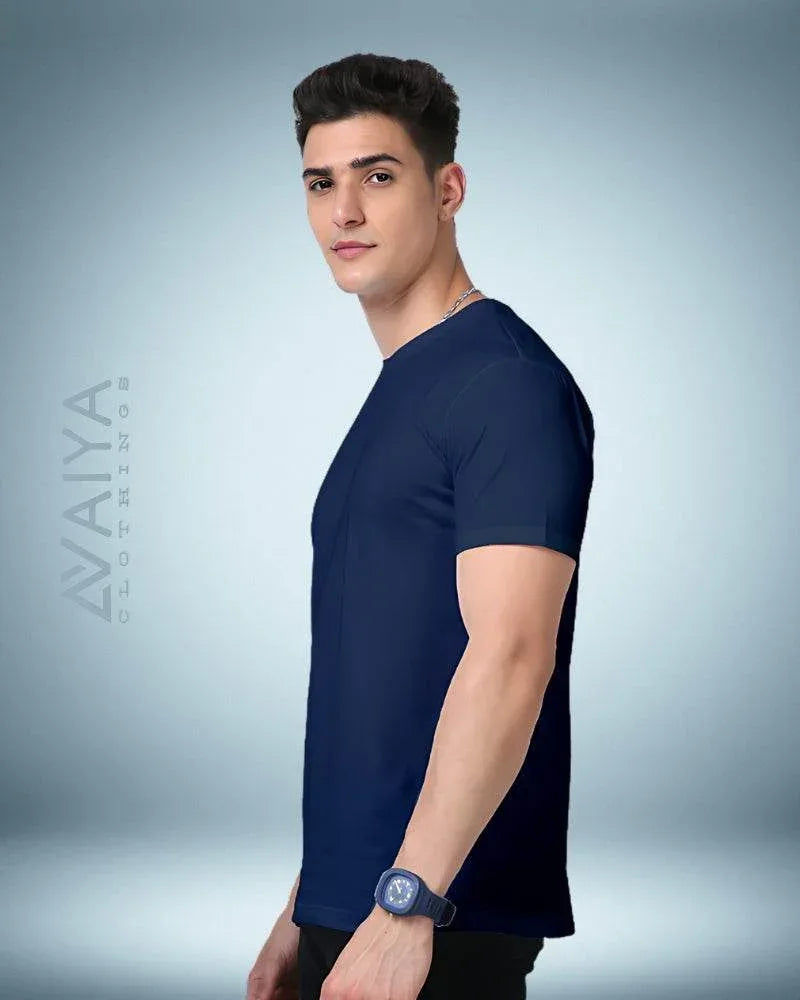 Supima Cotton T-Shirt for Men & Women | Navy Blue - Avaiya Store