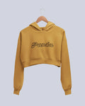 Panda | Women’s Crop Hoodie | Mustard Yellow - Avaiya Store