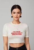 Dream Girl | Women Crop Top | White - Avaiya Store