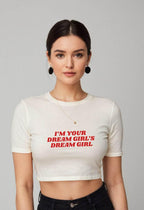 Dream Girl | Women Crop Top | White - Avaiya Store