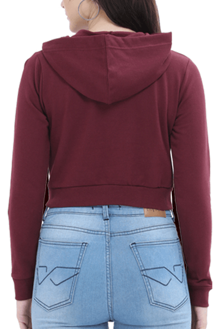 Babe | Women’s Crop Hoodie | Maroon - Avaiya Clothings