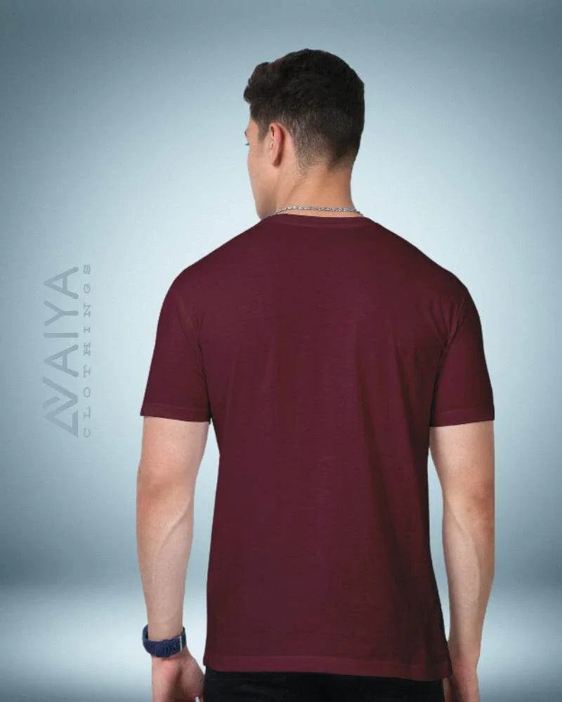 Supima Cotton T-Shirt for Men & Women | Maroon - Avaiya Store