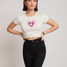 Heart | Women Crop Top | White - Avaiya Store