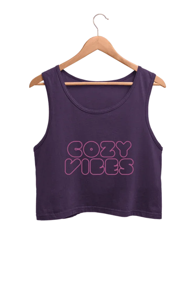 Cozy Vibes | Women’s Crop Tank | Purple - Avaiya Store