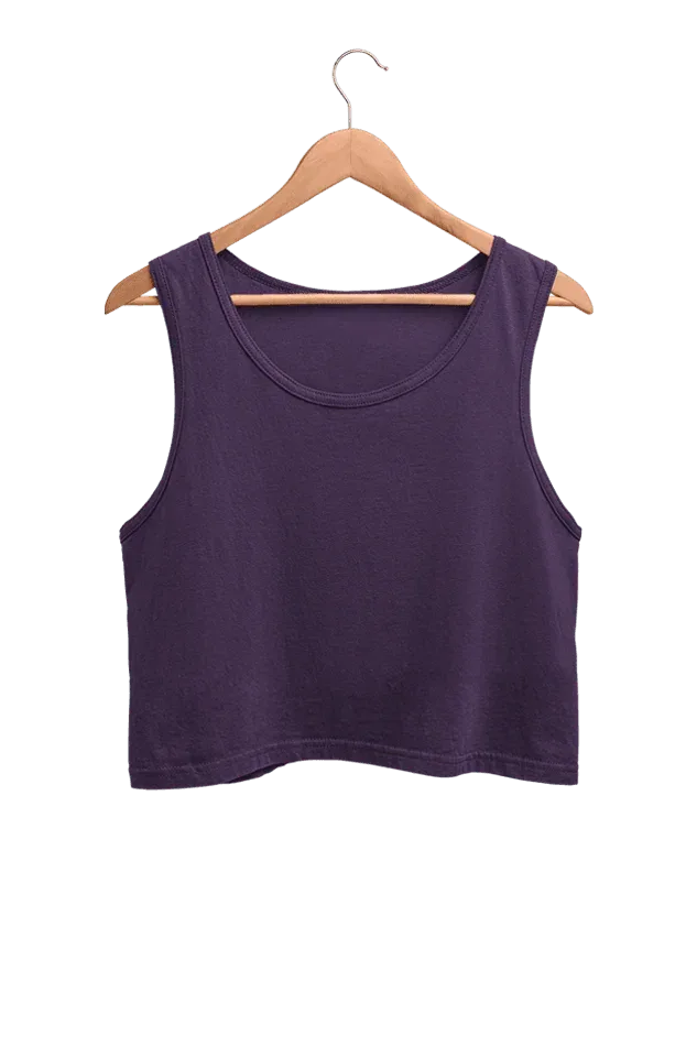 Women's Plain Crop Tank | Purple - Avaiya Store