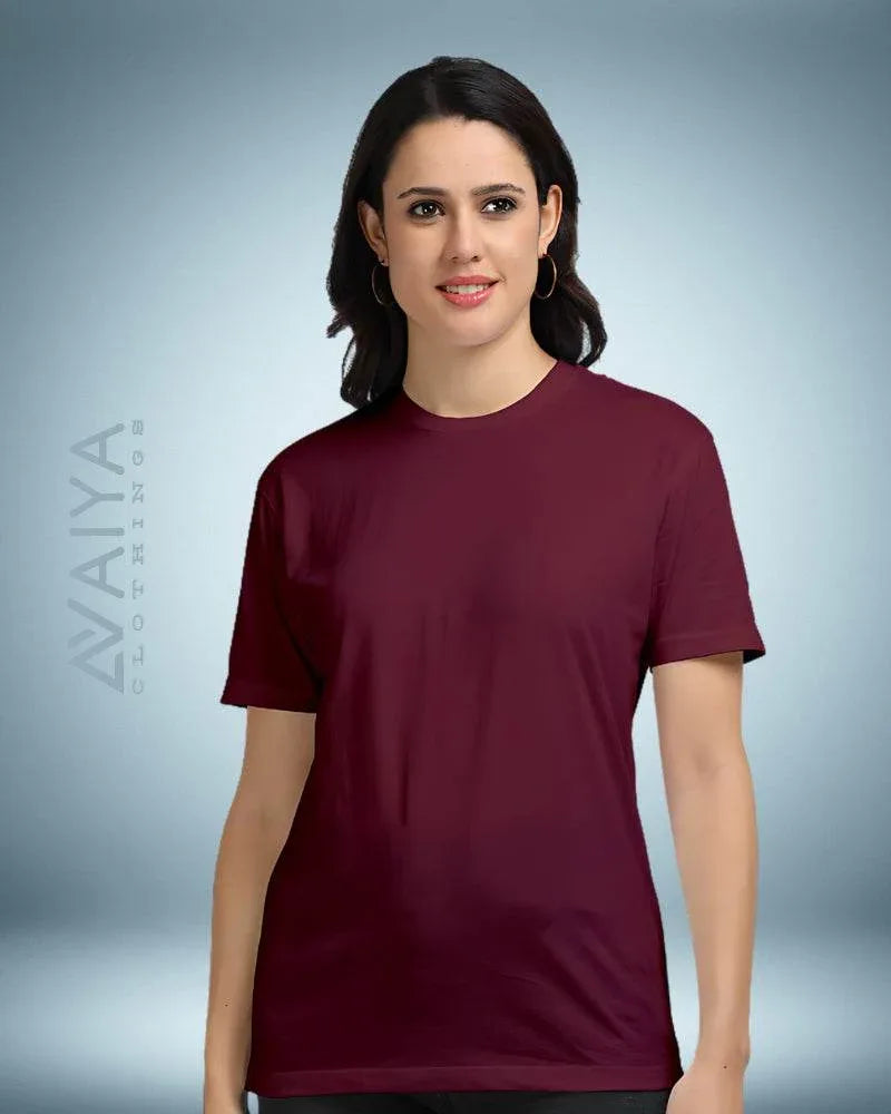 Supima Cotton T-Shirt for Men & Women | Maroon - Avaiya Store