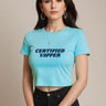 Certified Yapper | Women Crop Top | SkyBlue - Avaiya Store