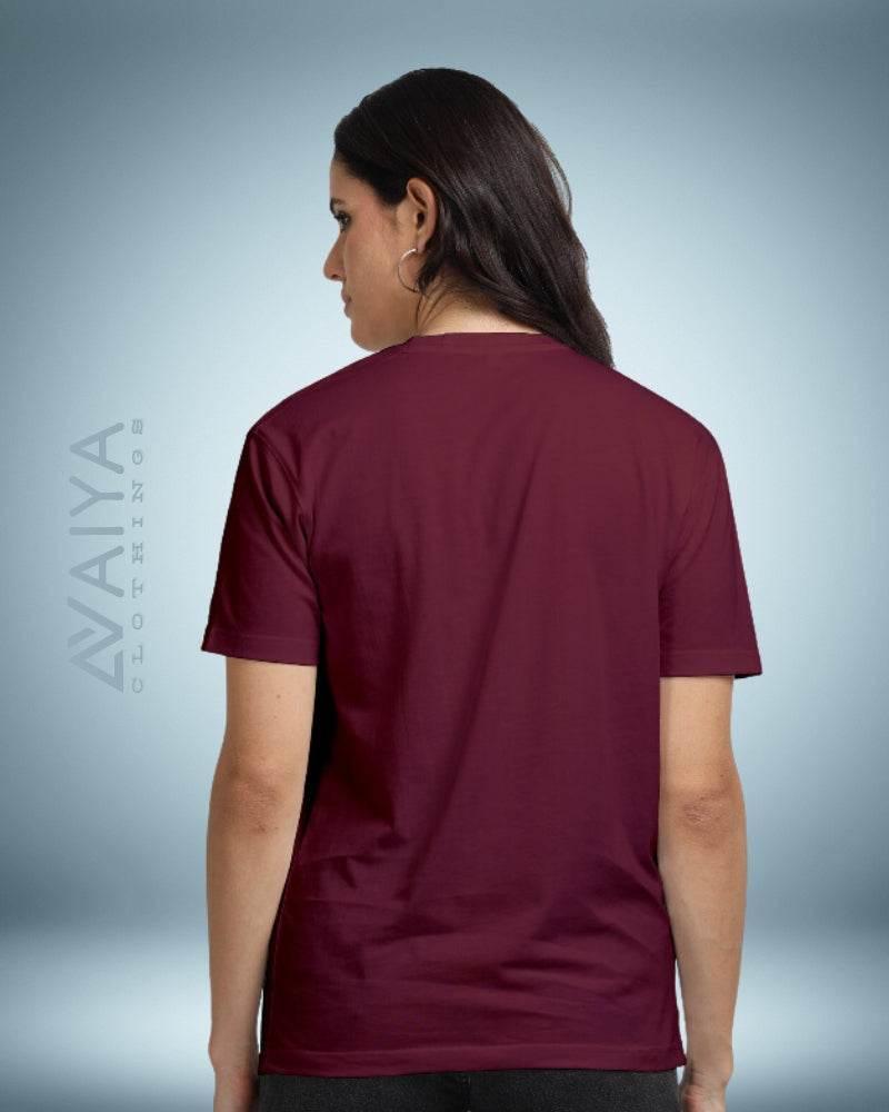 Supima Cotton T-Shirt for Men & Women | Maroon - Avaiya Store