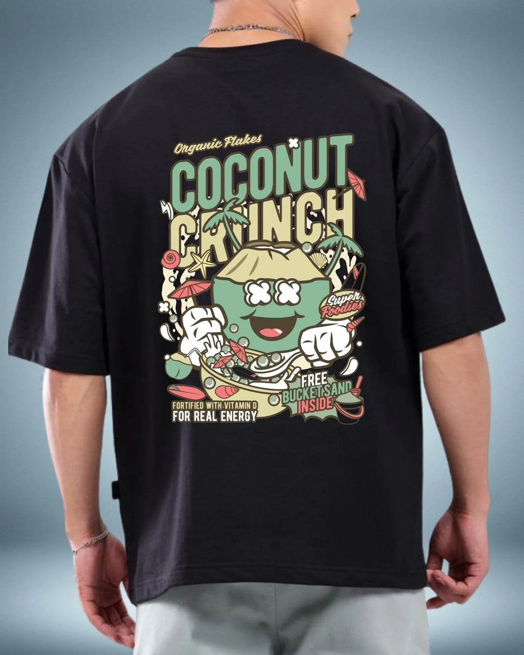 Coconut Crunch Oversized T-Shirt | Black | Unisex - Avaiya Store