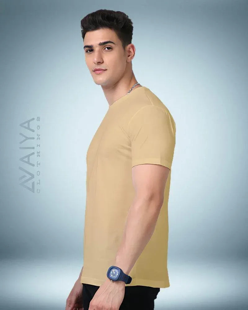 Supima Cotton T-Shirt for Men & Women | Beige - Avaiya Store