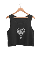 Heart Spider Web | Women’s Crop Tank | Black - Avaiya Store