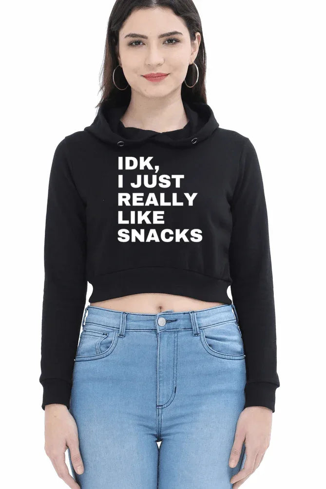 IDK Women’s Crop Hoodie | Black - Avaiya Store