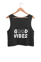 Good Vibes | Women’s Crop Tank | Black - Avaiya Store