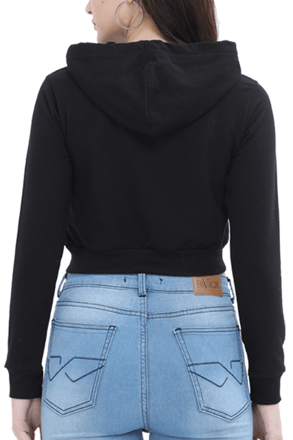 IDK Women’s Crop Hoodie | Black - Avaiya Clothings