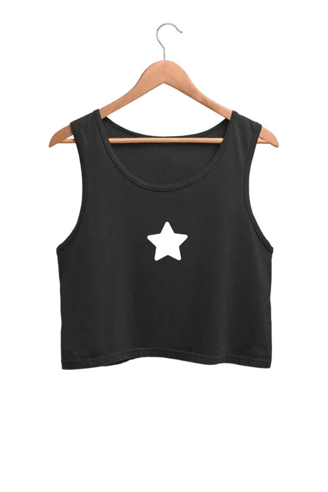 Star | Women’s Crop Tank | Black - Avaiya Store