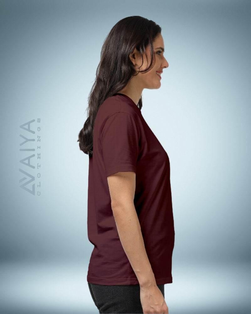 Supima Cotton T-Shirt for Men & Women | Maroon - Avaiya Store