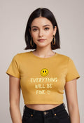 Everything Will Be Fine | Women Crop Top | Golden Yellow - Avaiya Store