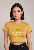 Everything Will Be Fine | Women Crop Top | Golden Yellow - Avaiya Store