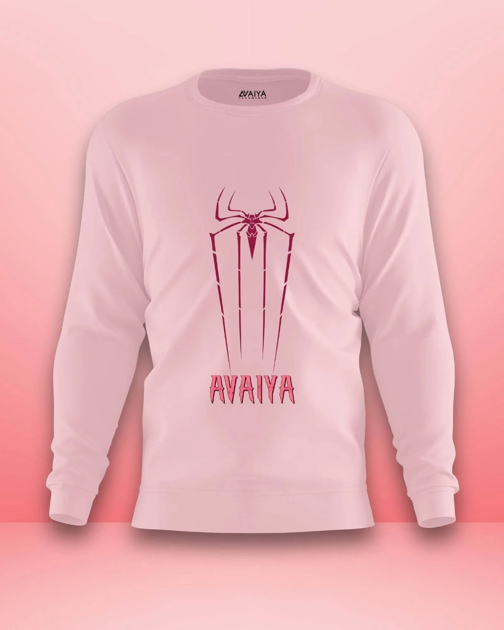 Spider Avaiya Sweatshirt | Unisex | Light Baby Pink - Avaiya Clothings