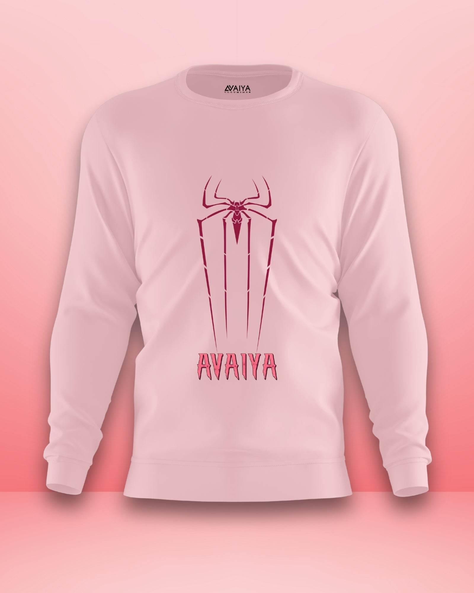 Spider Avaiya Sweatshirt | Unisex | Light Baby Pink - Avaiya Clothings