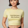 Good Girl | Women Crop Top | Beige - Avaiya Store