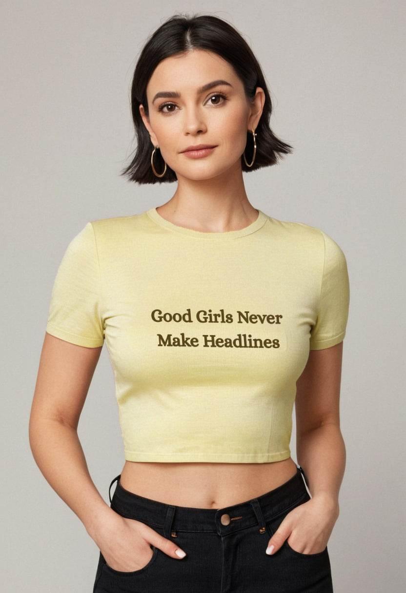 Good Girl | Women Crop Top | Beige - Avaiya Store