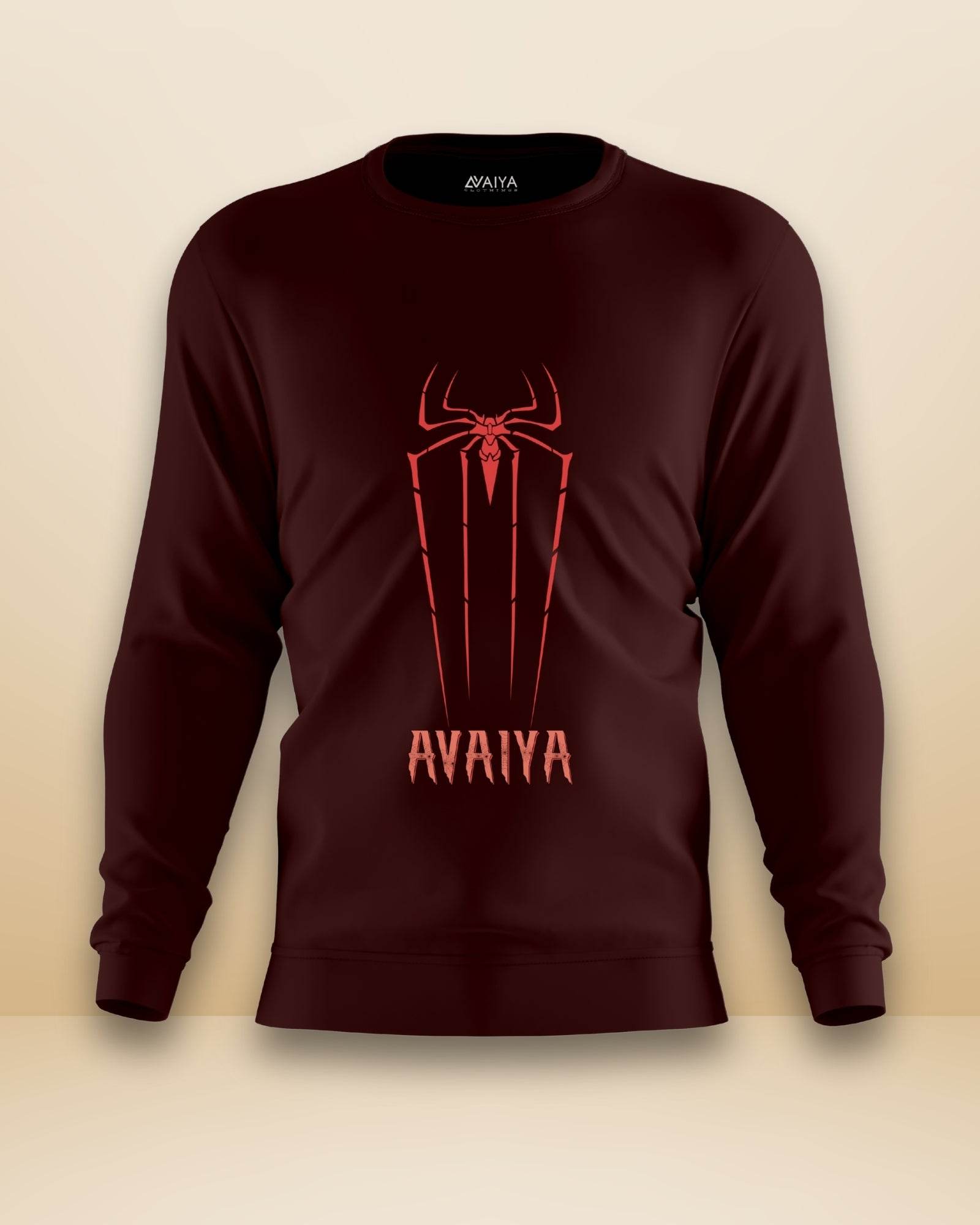 Spider Avaiya Sweatshirt | Unisex | Maroon - Avaiya Clothings