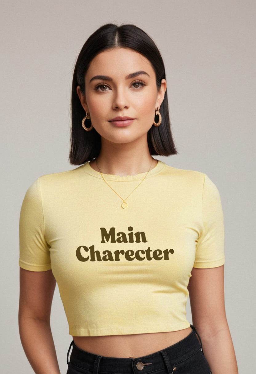 Main Charecter | Women Crop Top | Beige - Avaiya Clothings