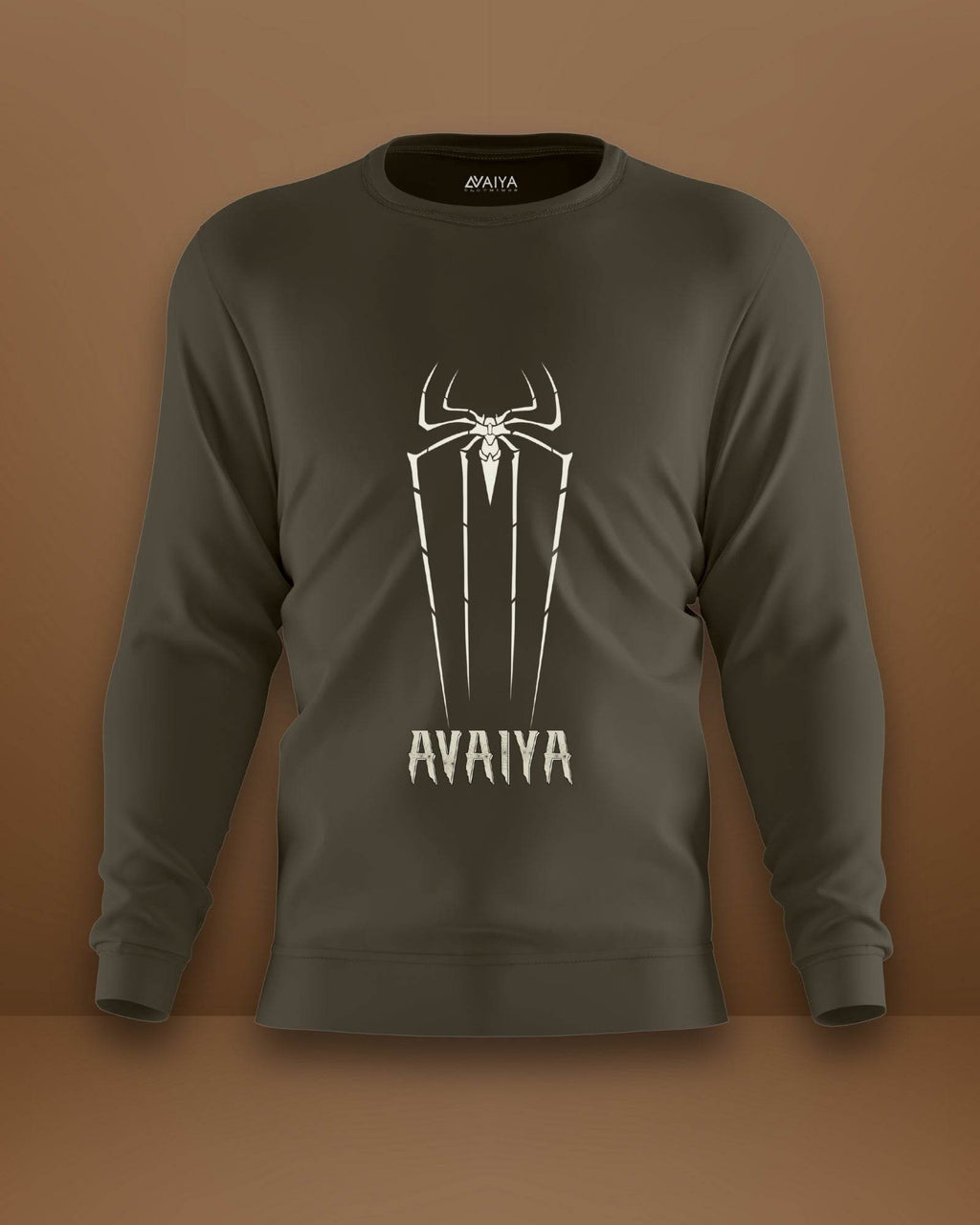 Spider Avaiya Sweatshirt | Unisex | Olive Green - Avaiya Clothings