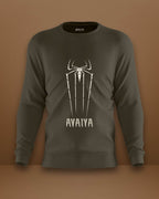 Spider Avaiya Sweatshirt | Unisex | Olive Green - Avaiya Clothings